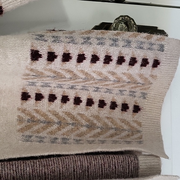 Frye Cream and Brown Patterned Cardigan - Picture 2 of 8